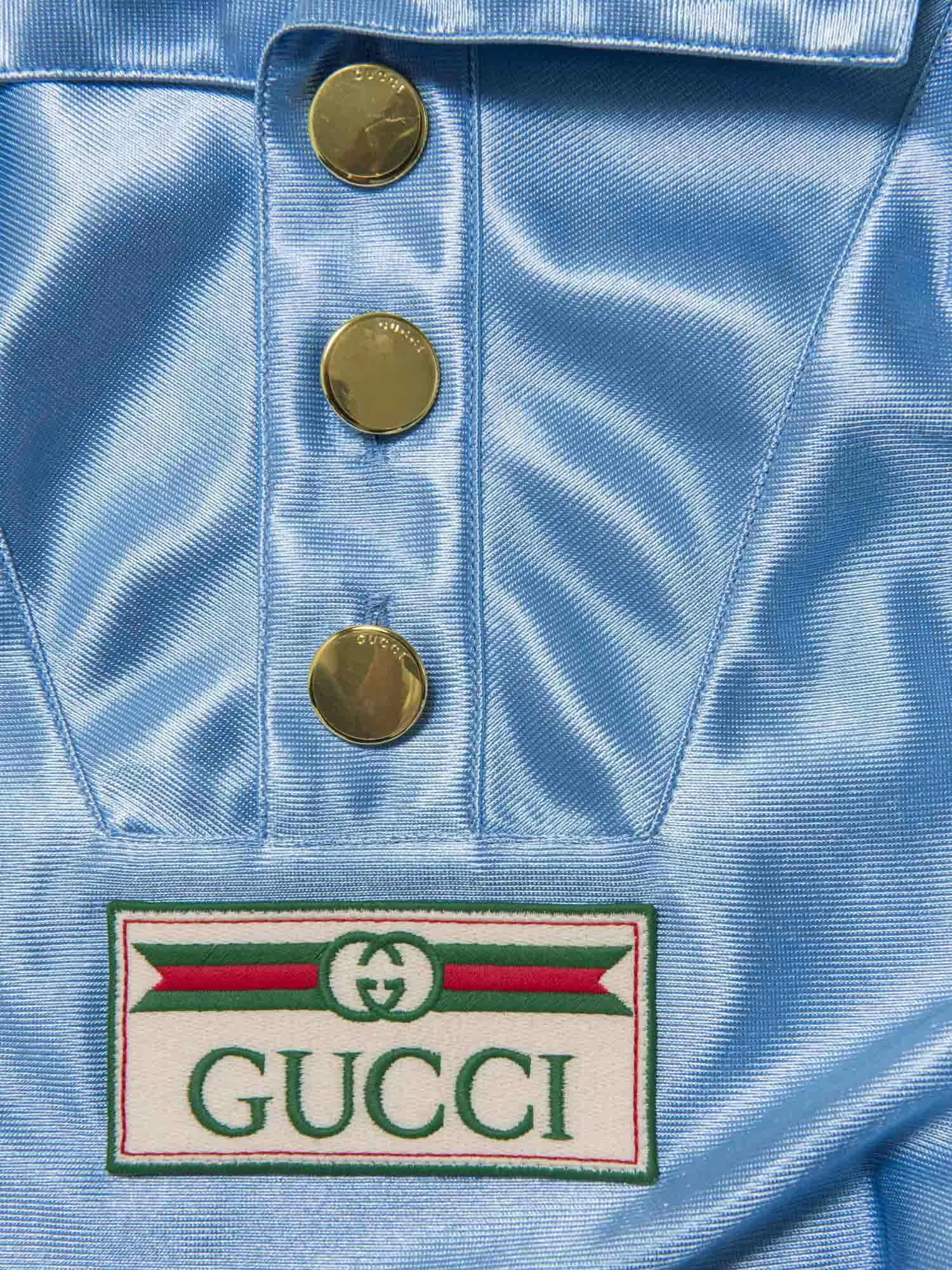 Gucci GG Logo Web Unisex Tracksuit Jacket Blue Multicolor