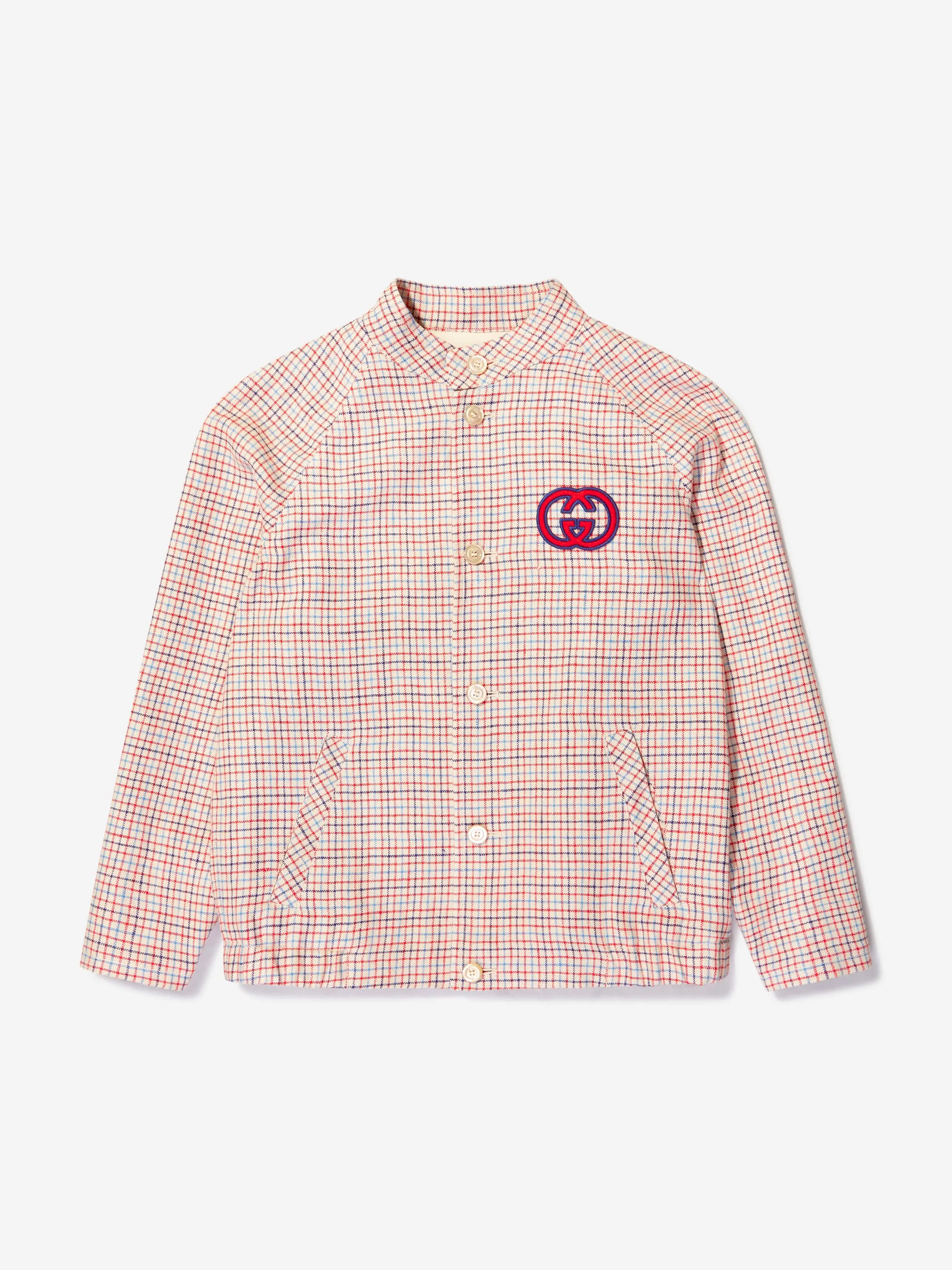 Gucci Girls Linen Logo Jacket