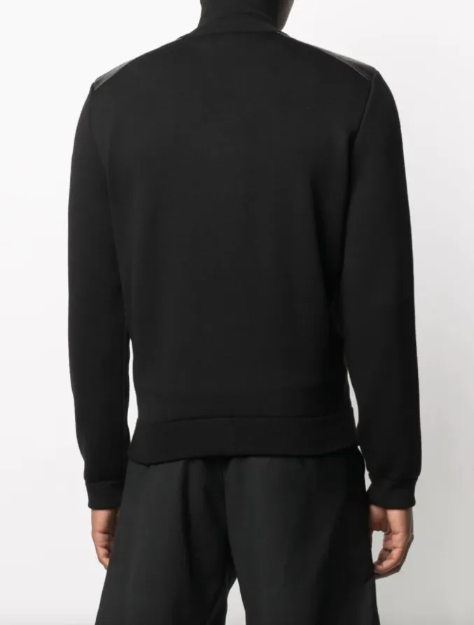 Gucci logo-embroidered fine-knit bomber jacket