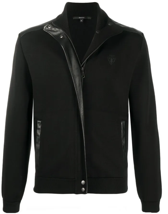 Gucci logo-embroidered fine-knit bomber jacket