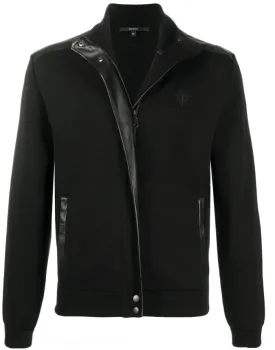 Gucci logo-embroidered fine-knit bomber jacket
