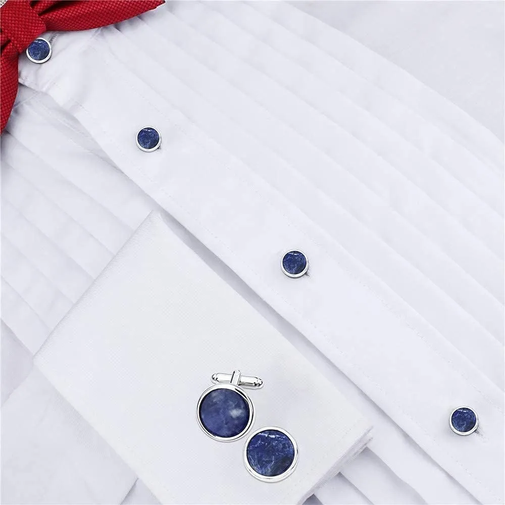 HAWSON Fashion Mother-of-Pearl Tuxedo Shirt Button and Cufflink Set, Specially Designed for Wedding Business