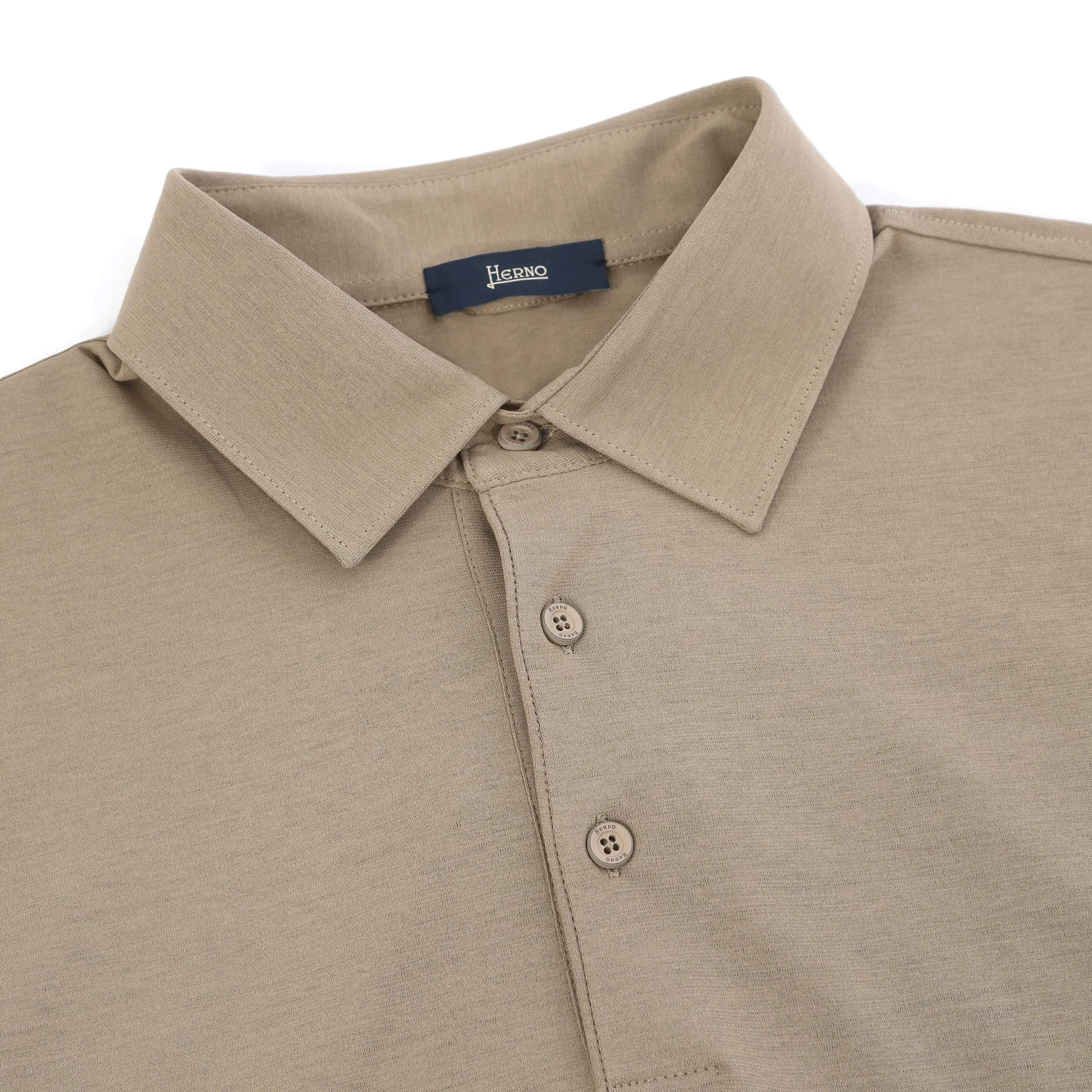 Herno M.C Jersey Polo Shirt in Taupe