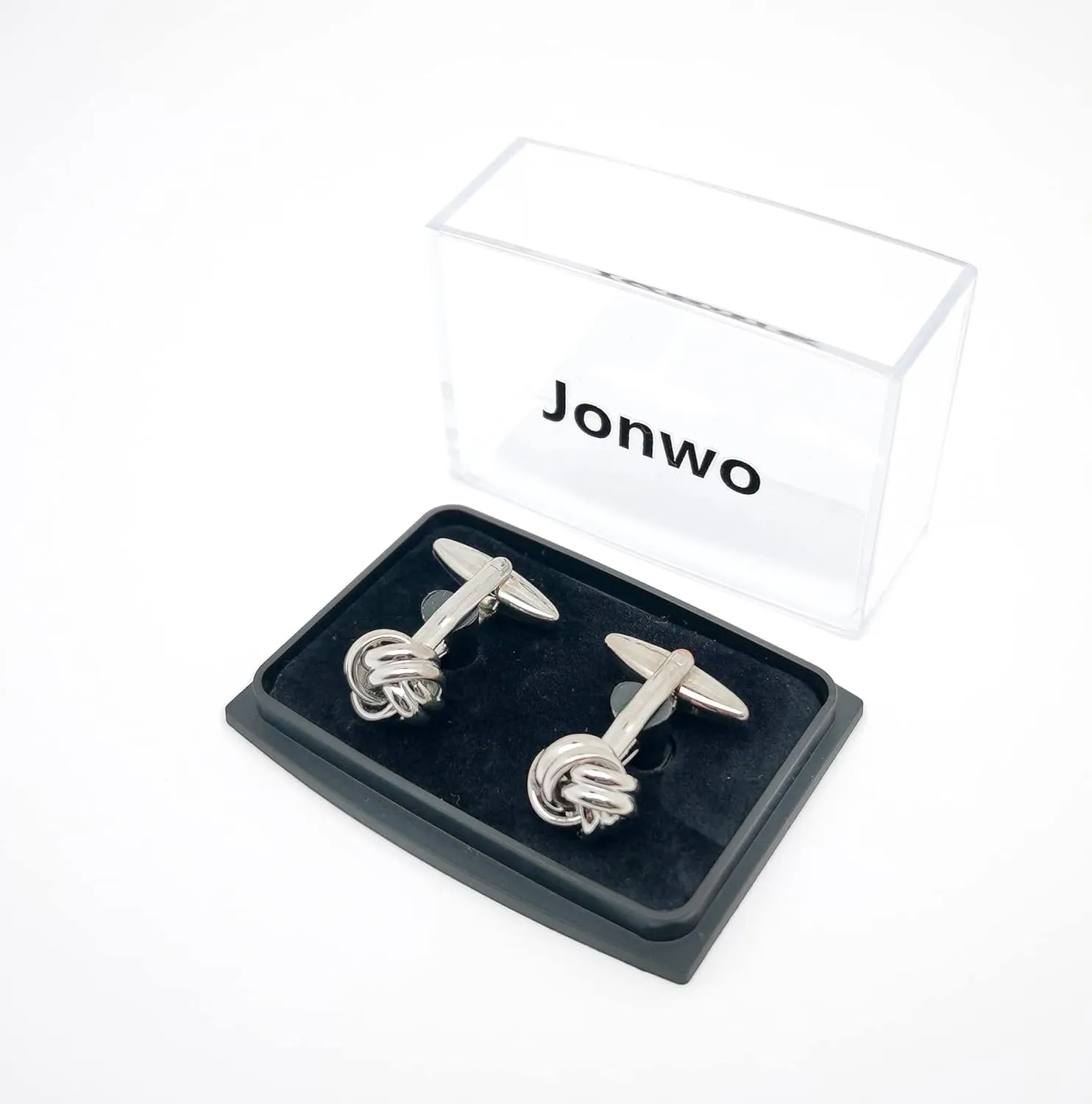 Knot Cufflinks in Gift Box Cuff Links for Men Lady Daily Wear Business Wedding Party Tuxedo Shirt Birthday Gift