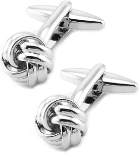Knot Cufflinks in Gift Box Cuff Links for Men Lady Daily Wear Business Wedding Party Tuxedo Shirt Birthday Gift
