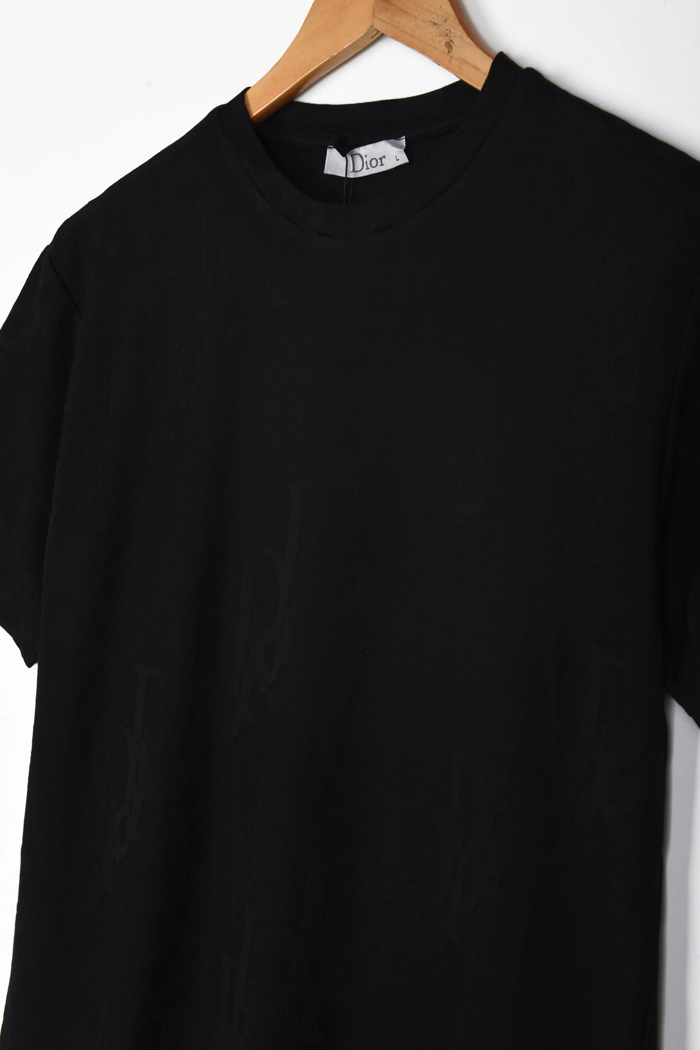 LINEN BLEND DIOR MOTIF JACQUARD TEE