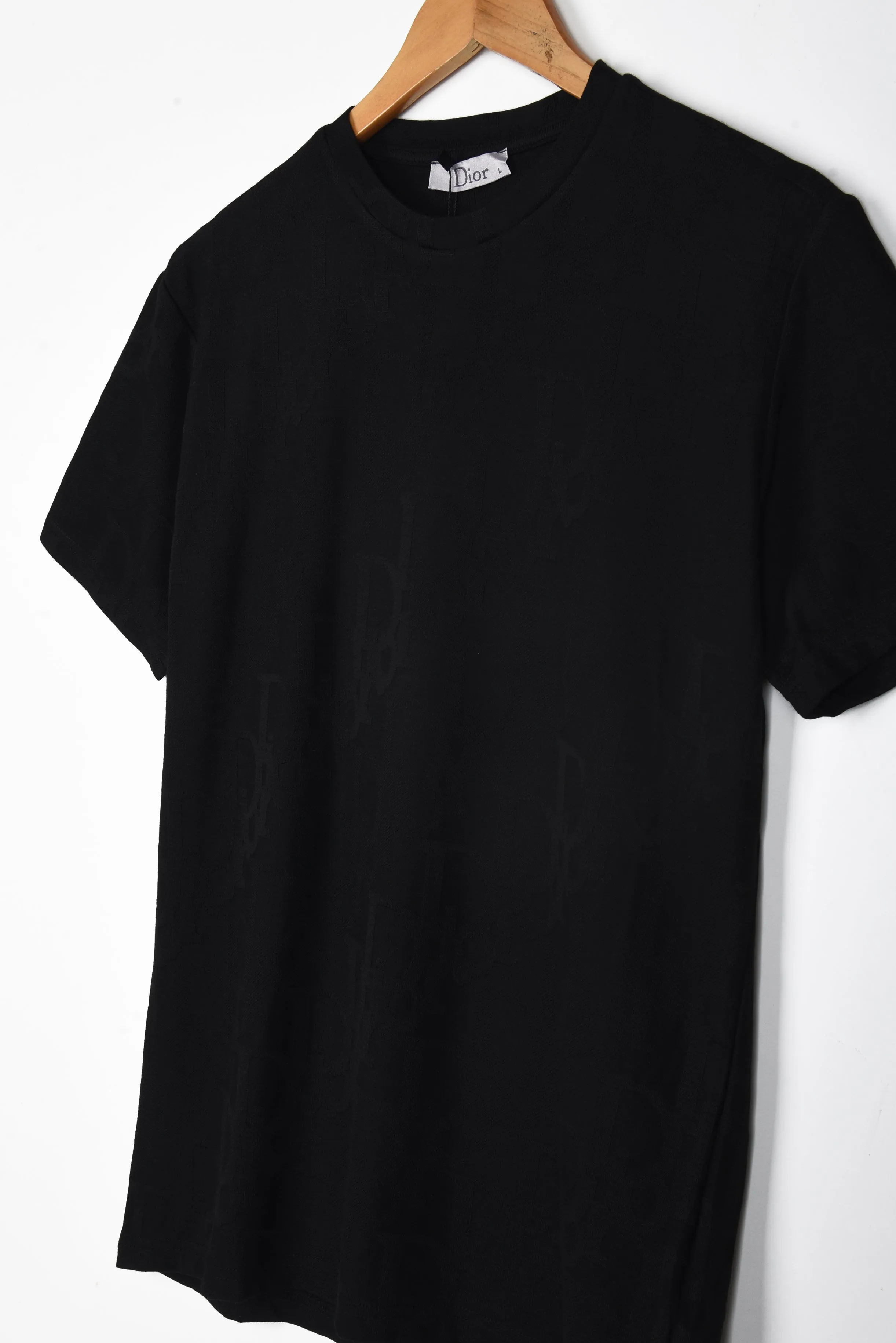 LINEN BLEND DIOR MOTIF JACQUARD TEE
