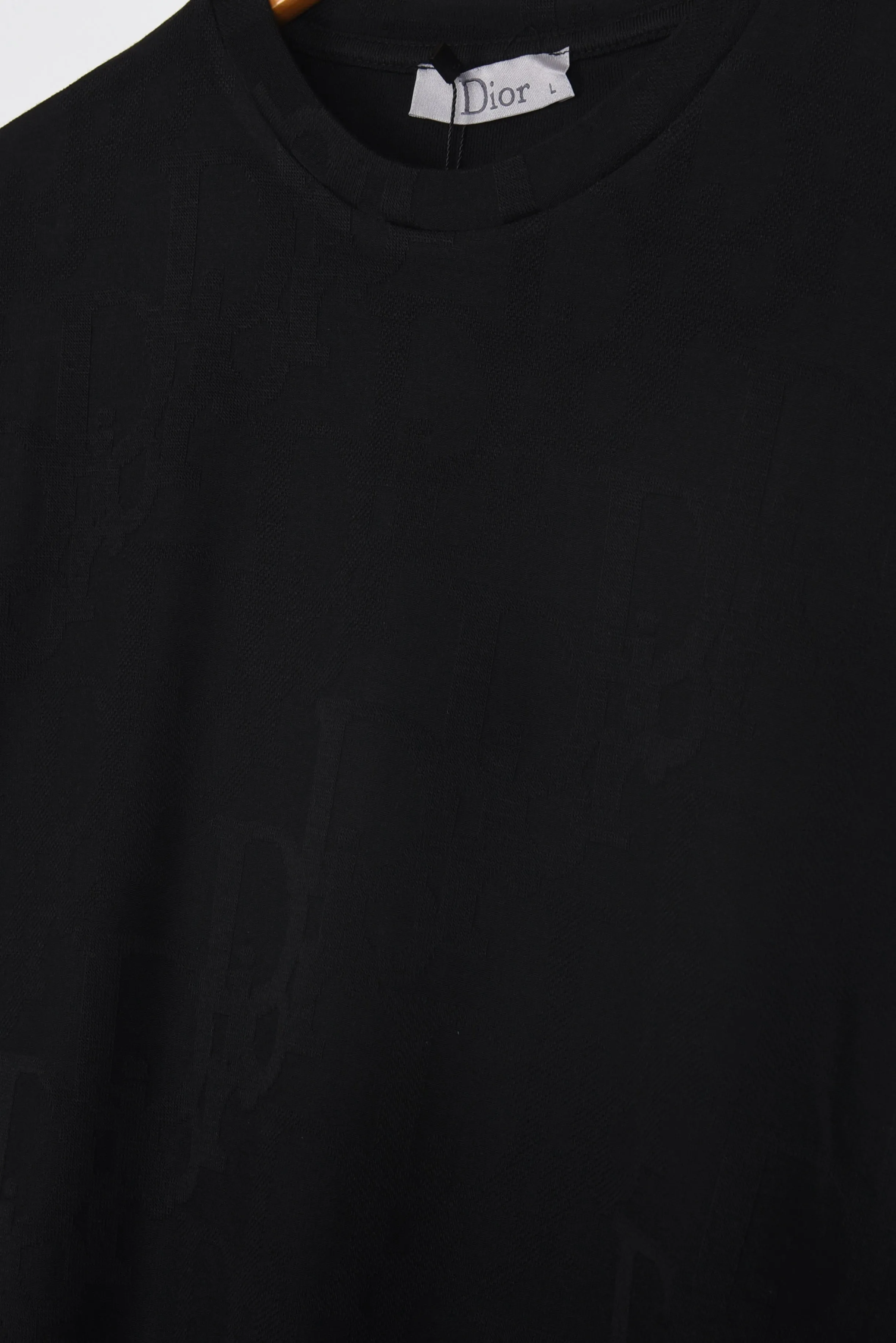 LINEN BLEND DIOR MOTIF JACQUARD TEE