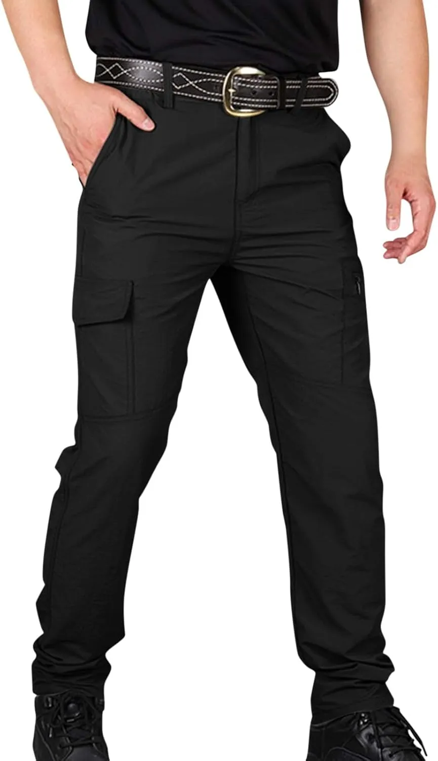 Mencomfy Cargo Pants Waterproof Ripstop Flex Work Pants Construction Tactic Hiking Outdoor Lightweight Trousers