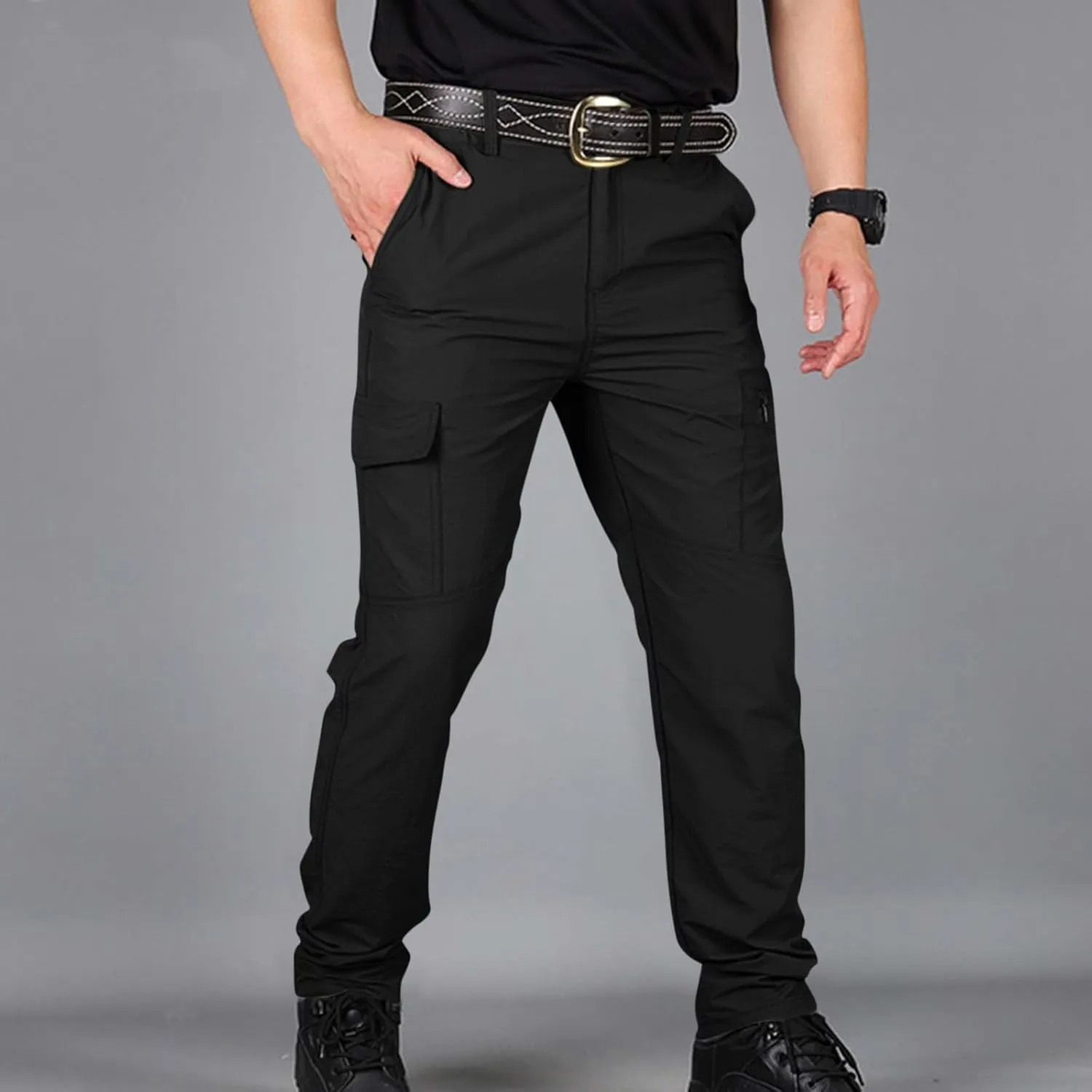 Mencomfy Cargo Pants Waterproof Ripstop Flex Work Pants Construction Tactic Hiking Outdoor Lightweight Trousers