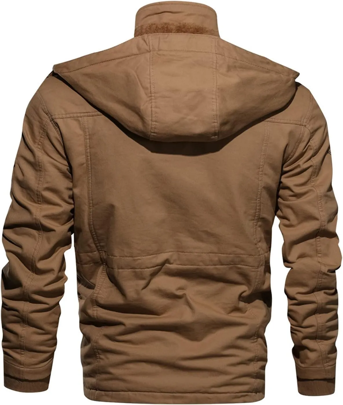 Men's Lightweight Tactical Jackets Stand Collar Military Jackets Coats Thicken Cotton Linend Outwear with Pockets