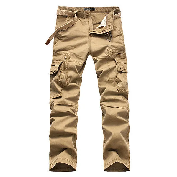 Mens Multi-pocket Cotton Cargo Pants