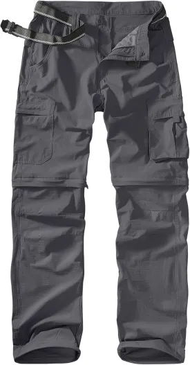 Men's Outdoor Quick Dry Convertible Lightweight Hiking Fishing Zip Off Safari Trousers