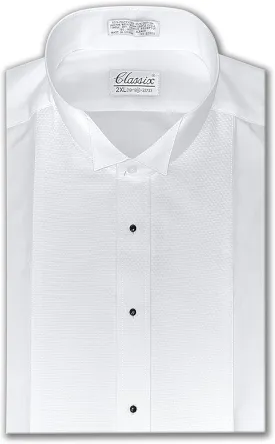 Men's Pique Wing Collar Tuxedo Shirt, Convertible Cuffs