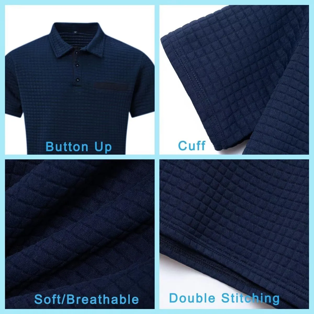 Men's Polo Shirts 2025 Short Sleeve Casual Polo T Shirt Color Block Slim Fit Golf Shirts with Pocket