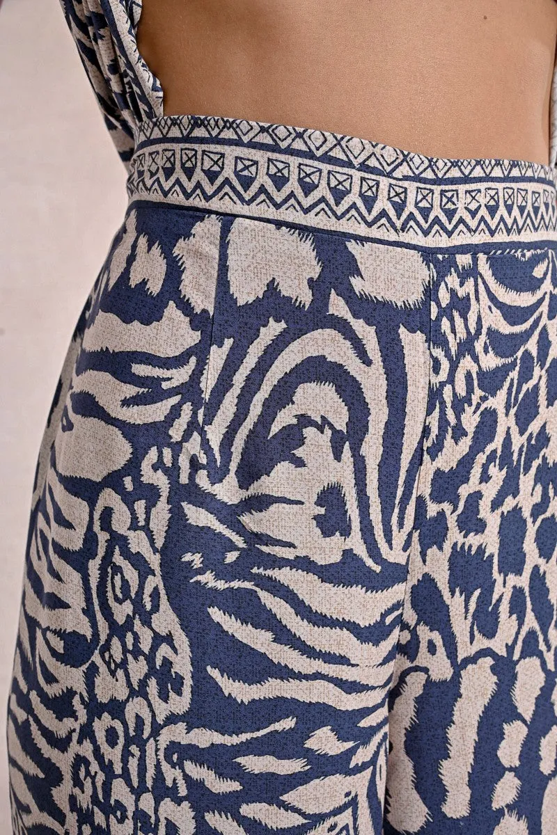 Molly Bracken Wide Leg Zebra Print Trousers