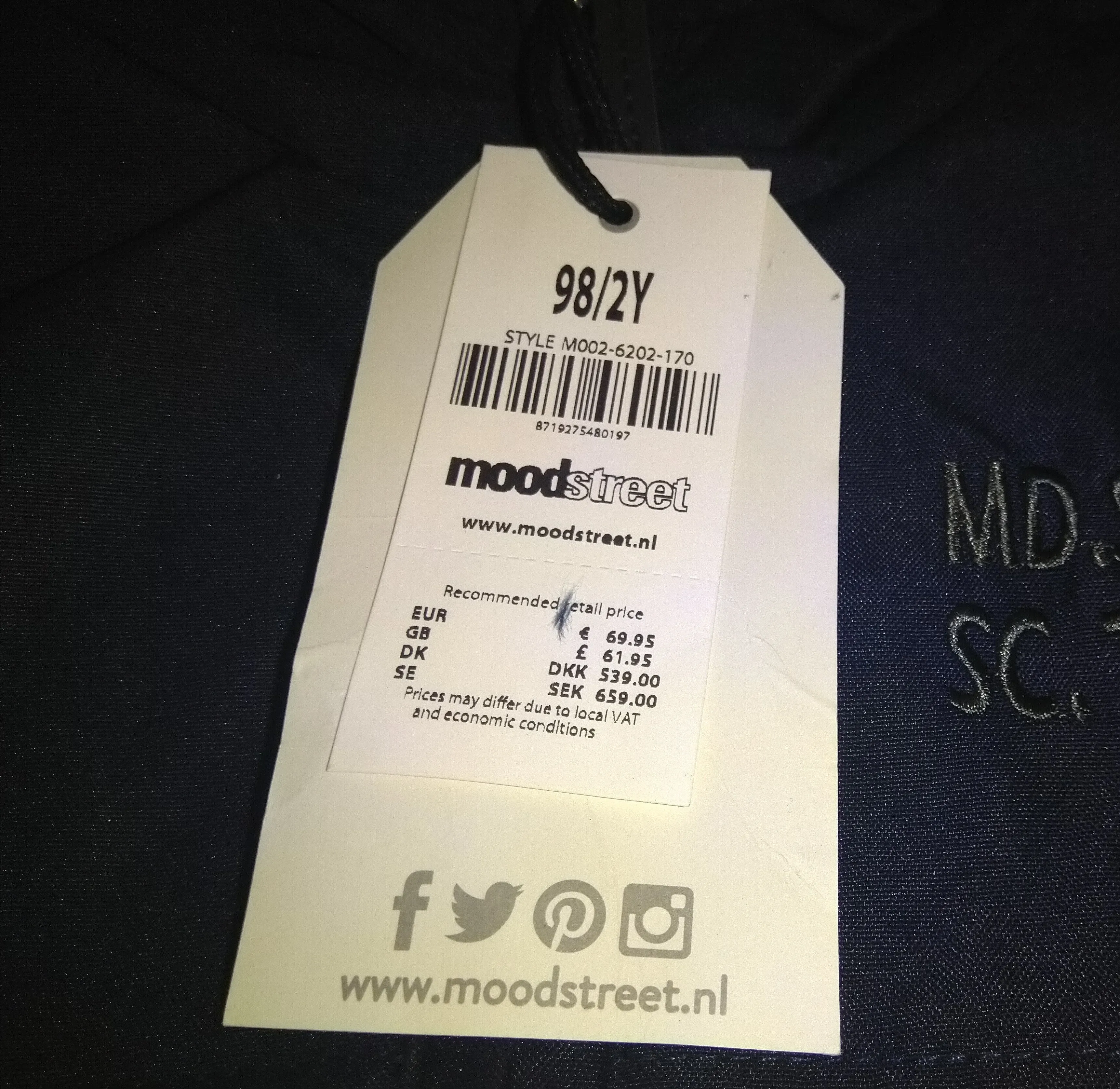 Moodstreet Raincoat Windbreaker Waterproof Hoodie, 98cm/2Y