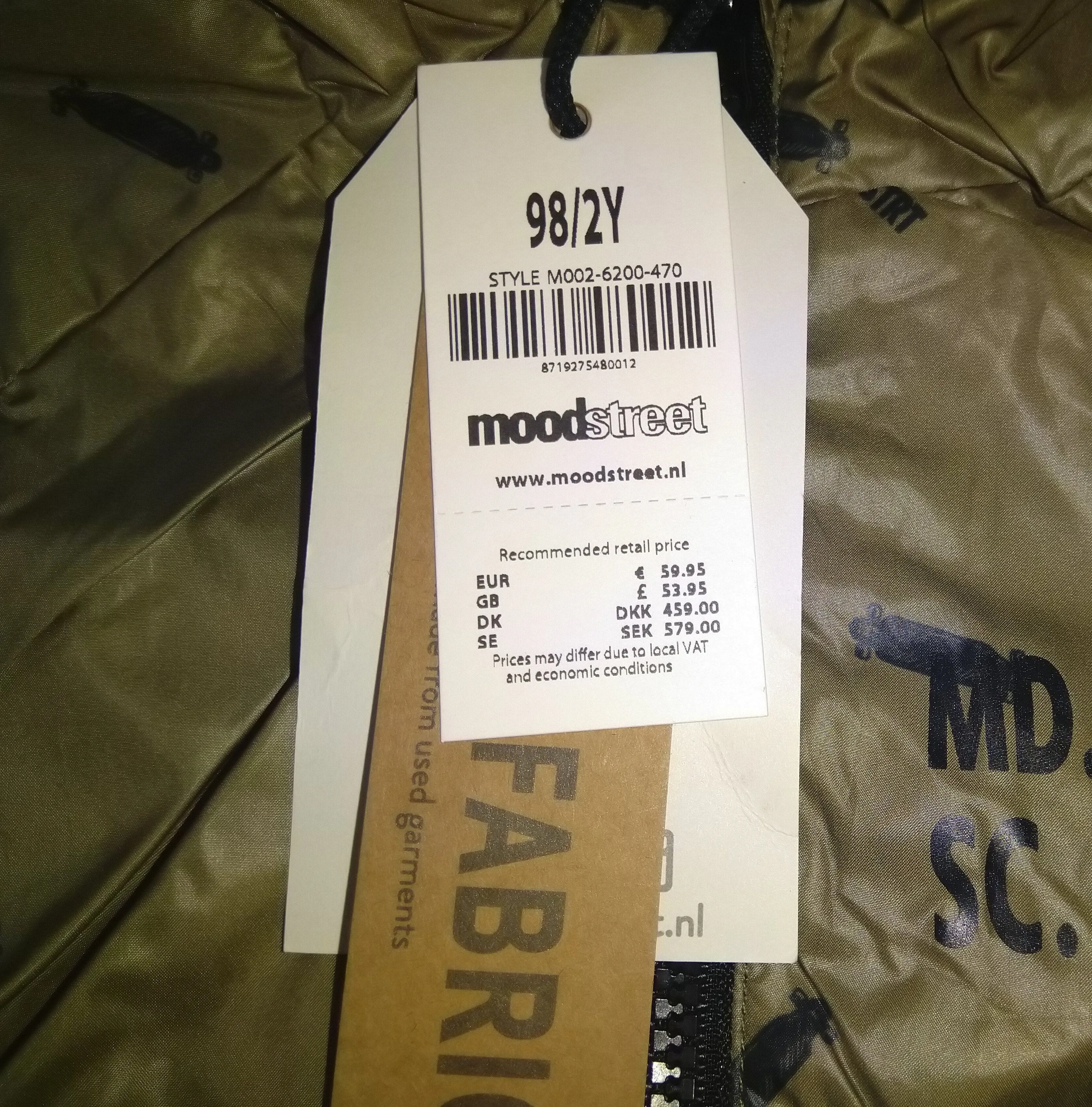 Moodstreet Raincoat Windbreaker Waterproof Hoodie, 98cm/2Y