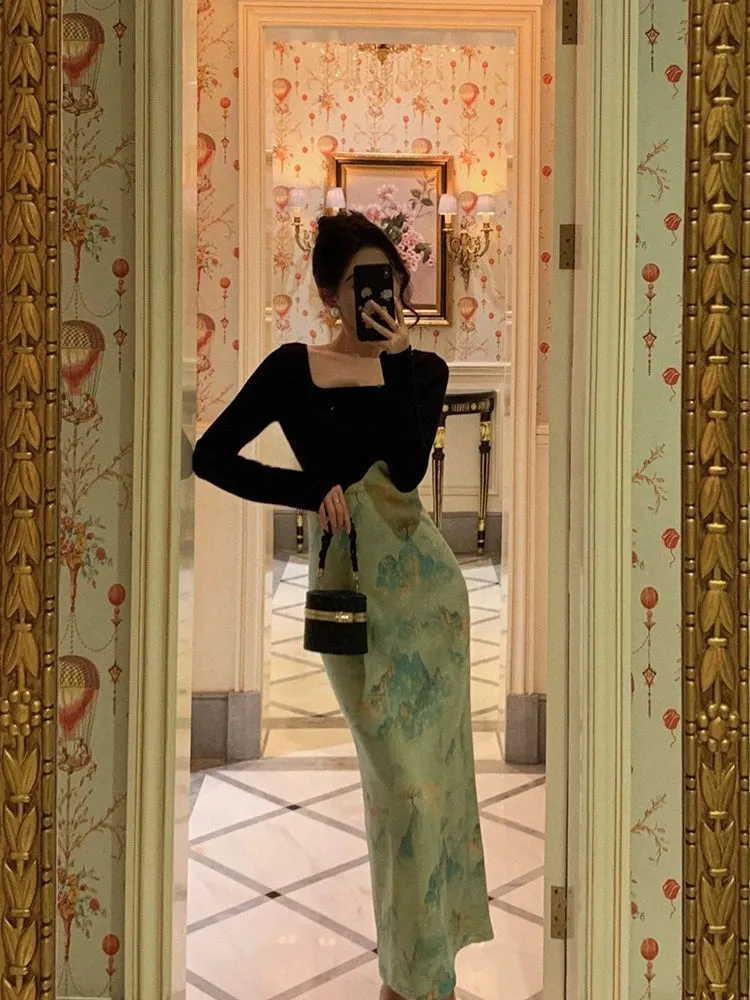 New style dress long skirt     S5483