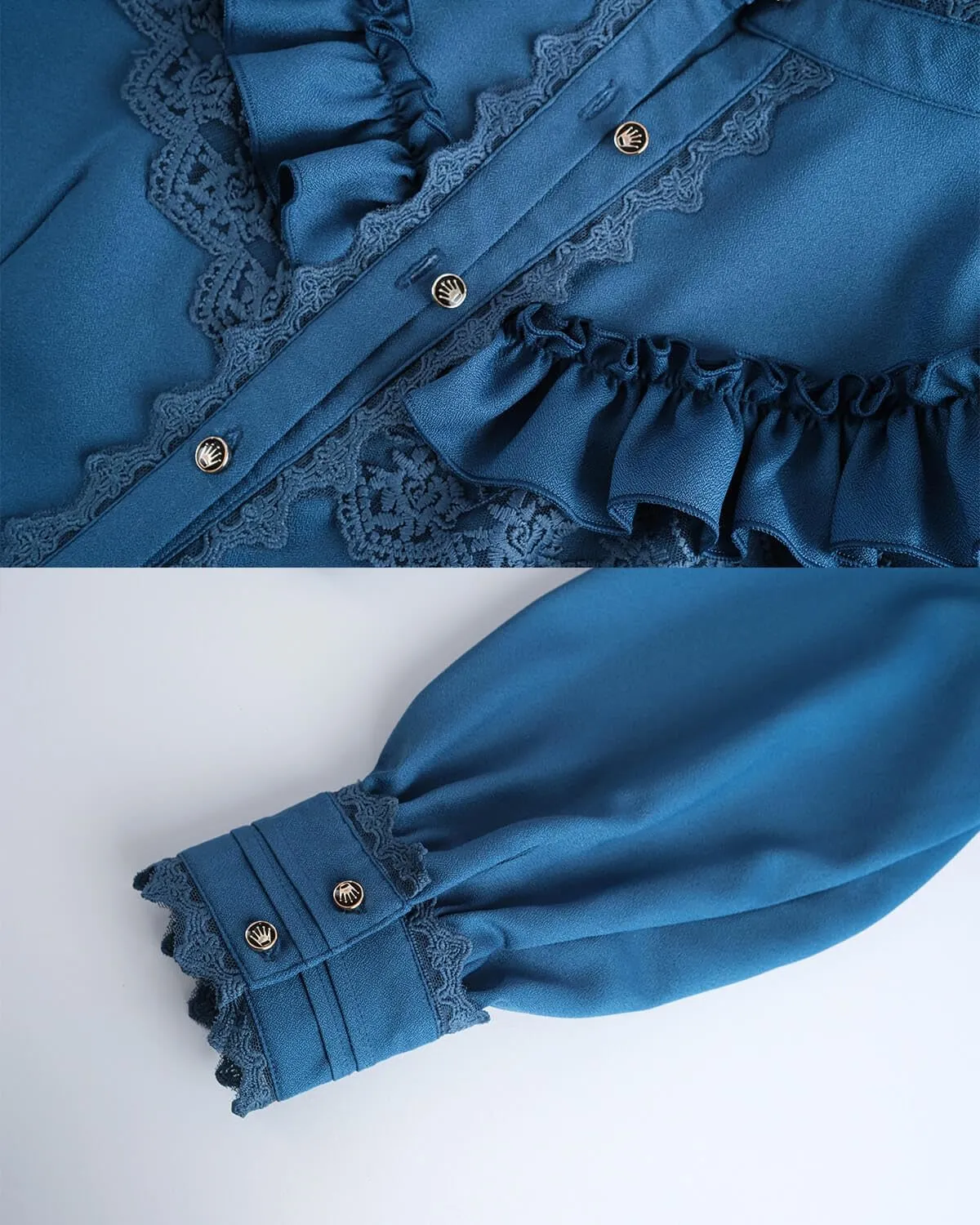 Nuoqi Victorian Blouse Womens Gothic Shirt Vintage Long Sleeve Lotus Ruffle Tops