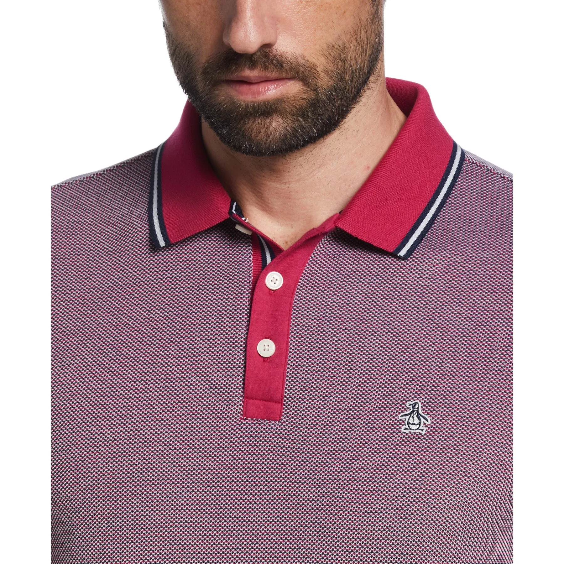 Original Penguin Birdseye Organic Cotton Pique Polo Shirt - Sangria