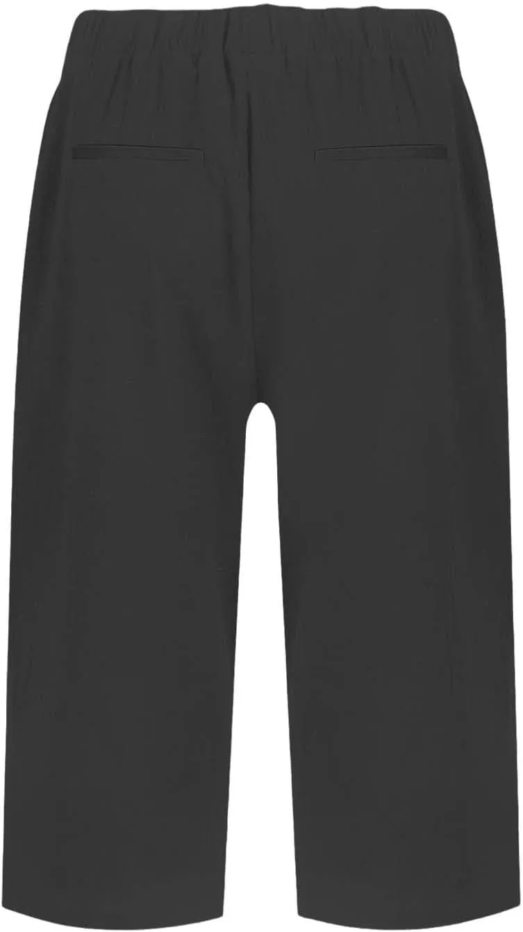 Pedal Pushers for Women Straight Leg Linen Capri Pants Relaxed Fit Cover Up Elastic Waist Bermuda Shorts with Pockets