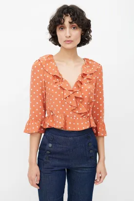 Pink Silk Polka Dot Blouse