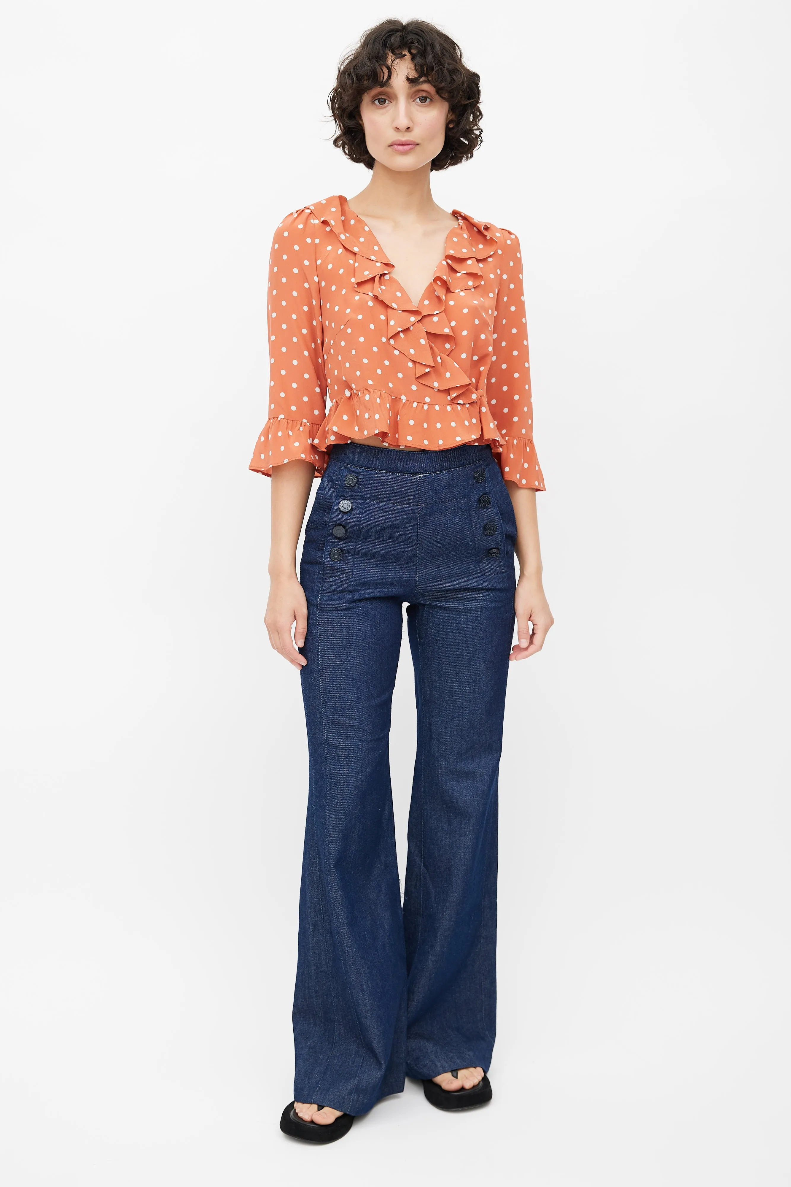 Pink Silk Polka Dot Blouse