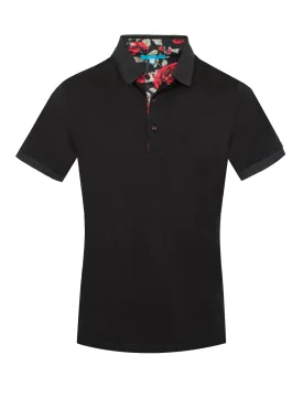Polo stretch Cotton in Black