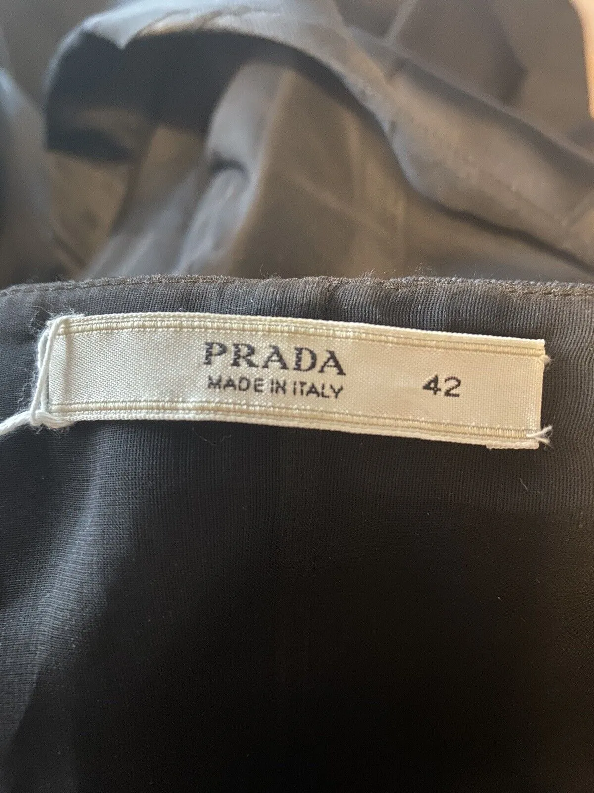 Prada black sleeveless wool & silk evening dress size UK10/US6