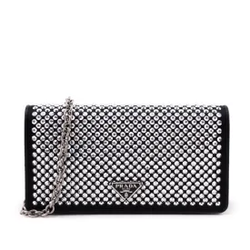 Prada Crystal Mini Wallet Chain