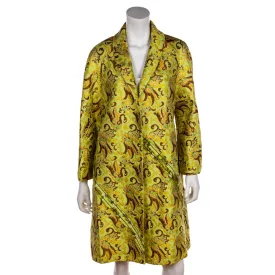 Prada Yellow & Bronze Brocade Coat Size XS | IT 38