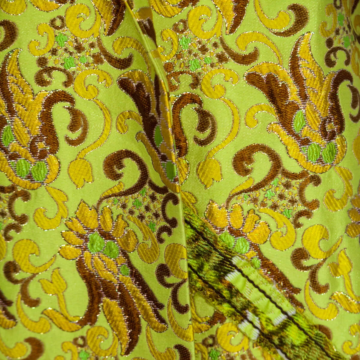 Prada Yellow & Bronze Brocade Coat Size XS | IT 38