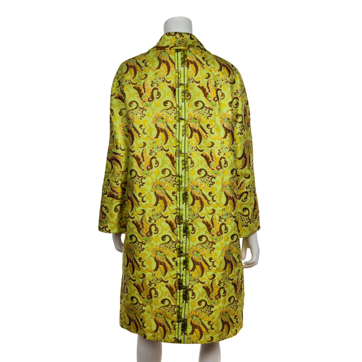 Prada Yellow & Bronze Brocade Coat Size XS | IT 38