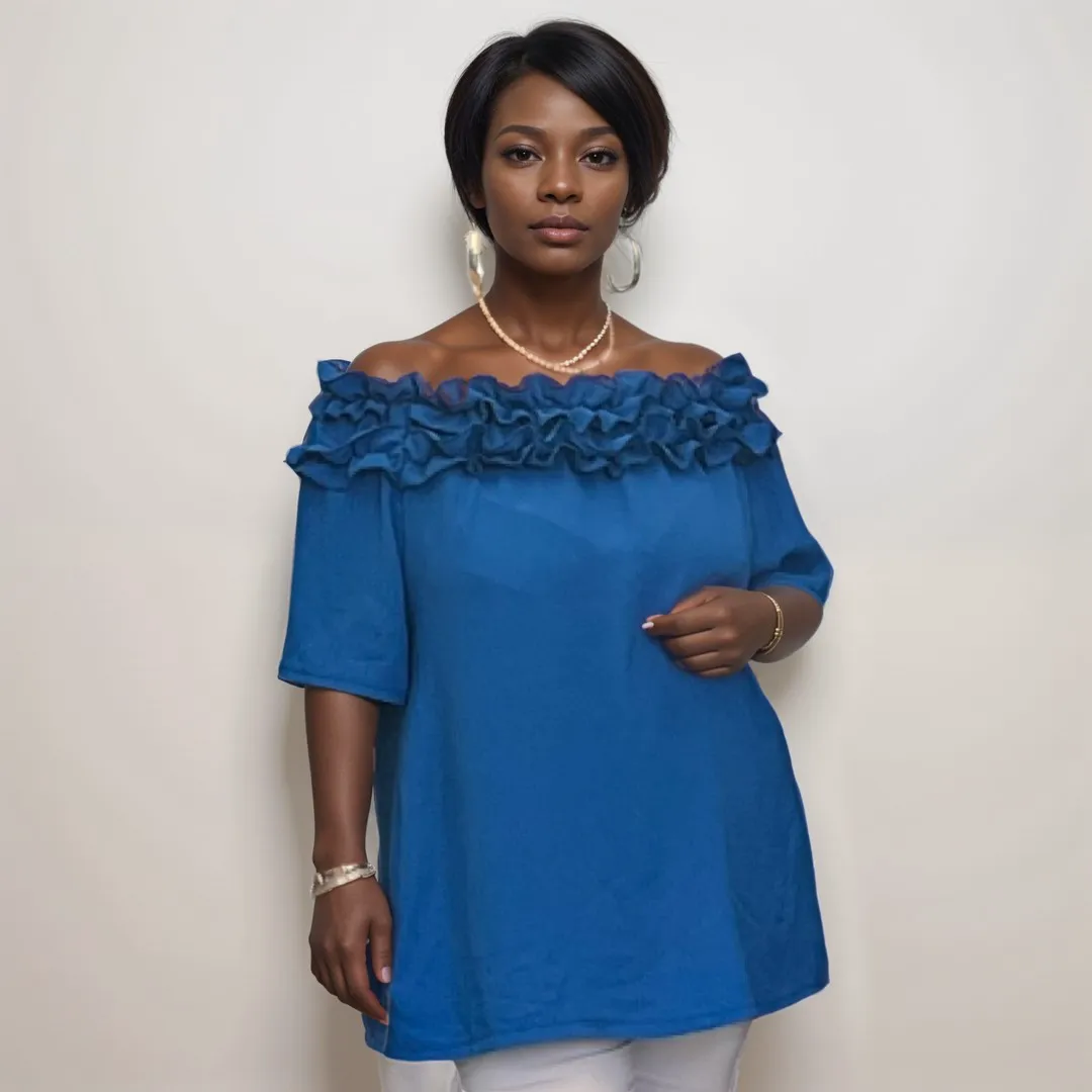 ROCKTHOSECURVES RUFFLED NECKLINE OFF SHOULDER PRETTY TOP / BLOUSE