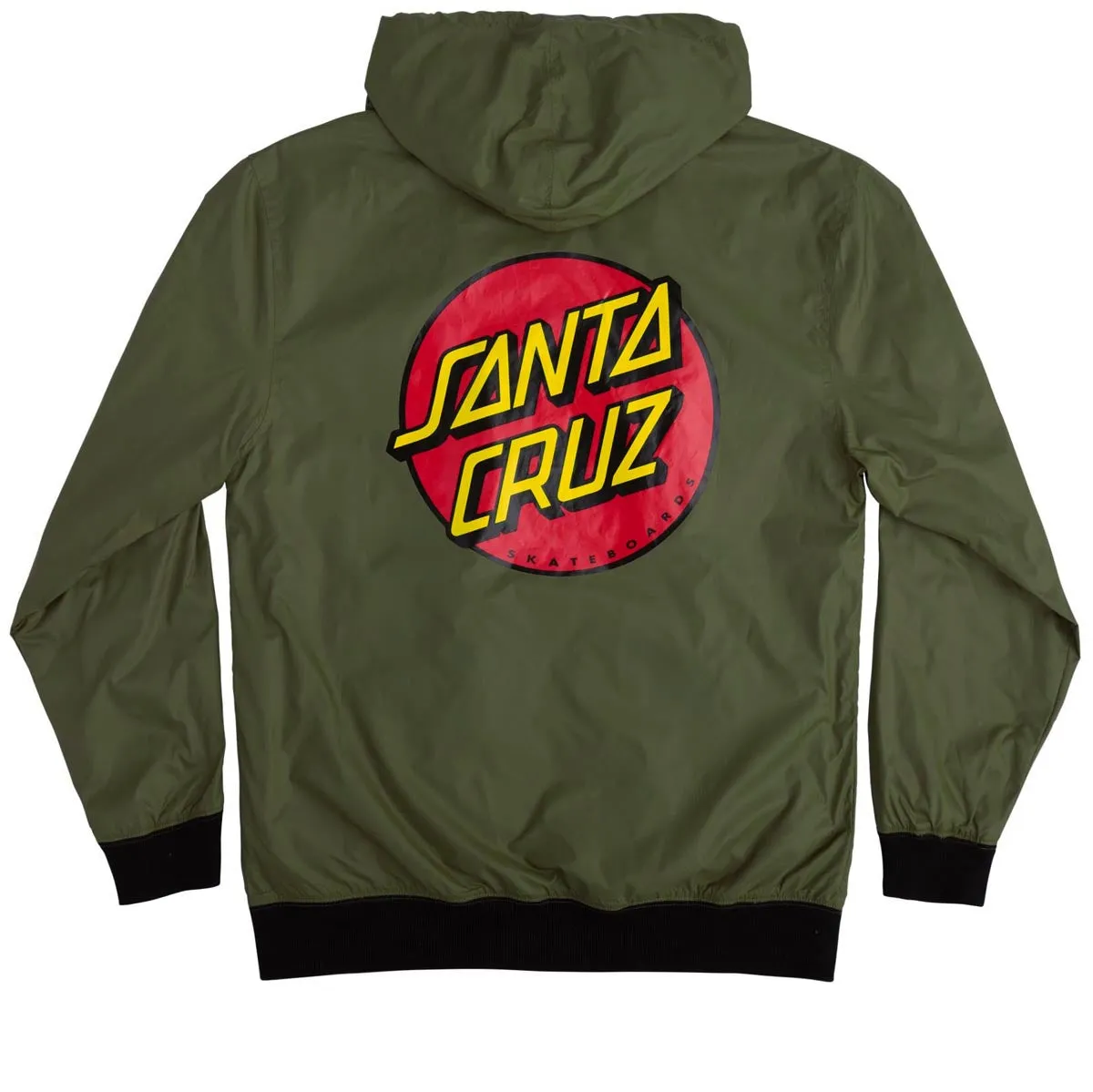 Santa Cruz Dot Hooded Windbreaker Jacket - Olive