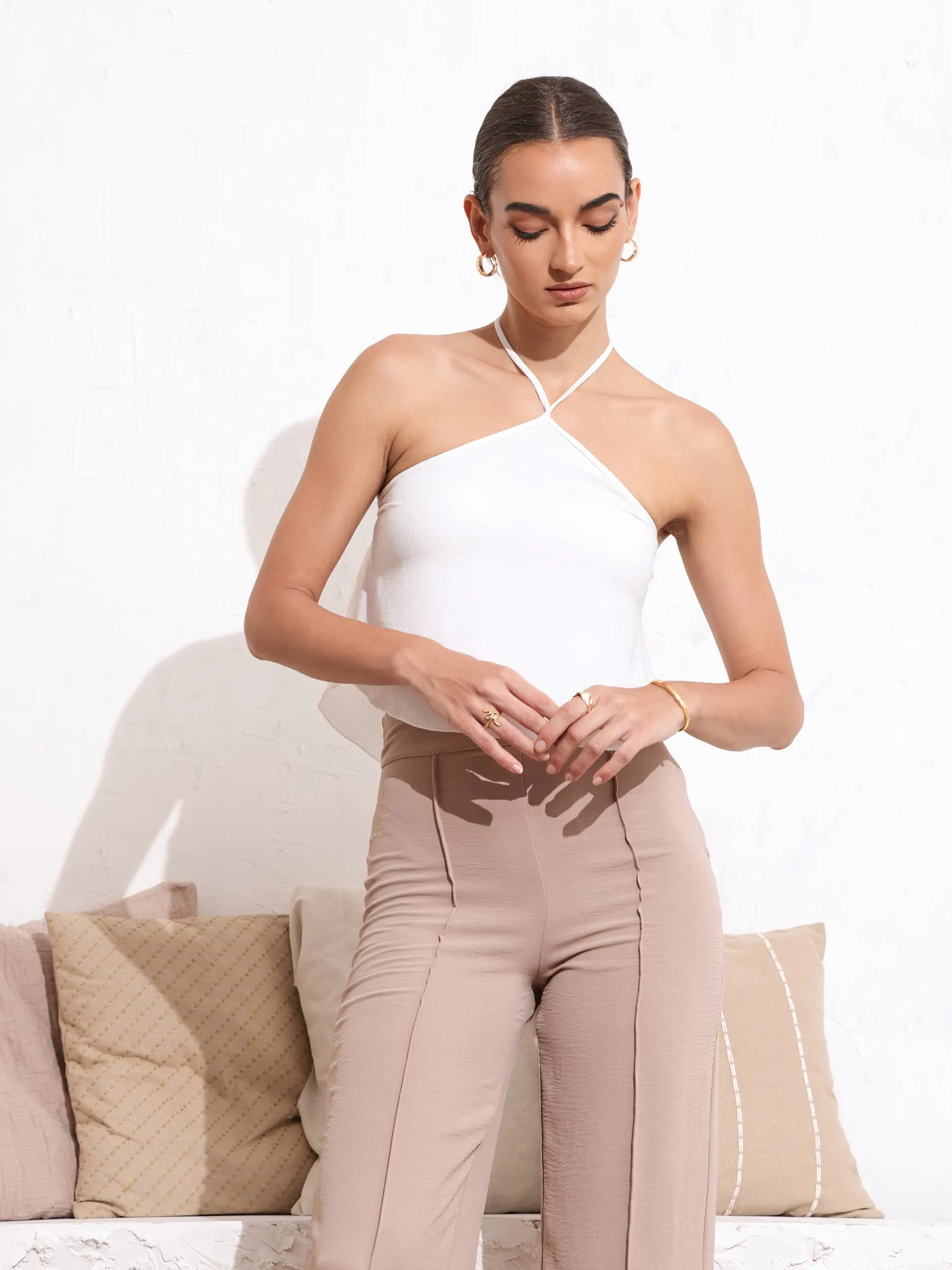 Seam Detail High Waist Pant