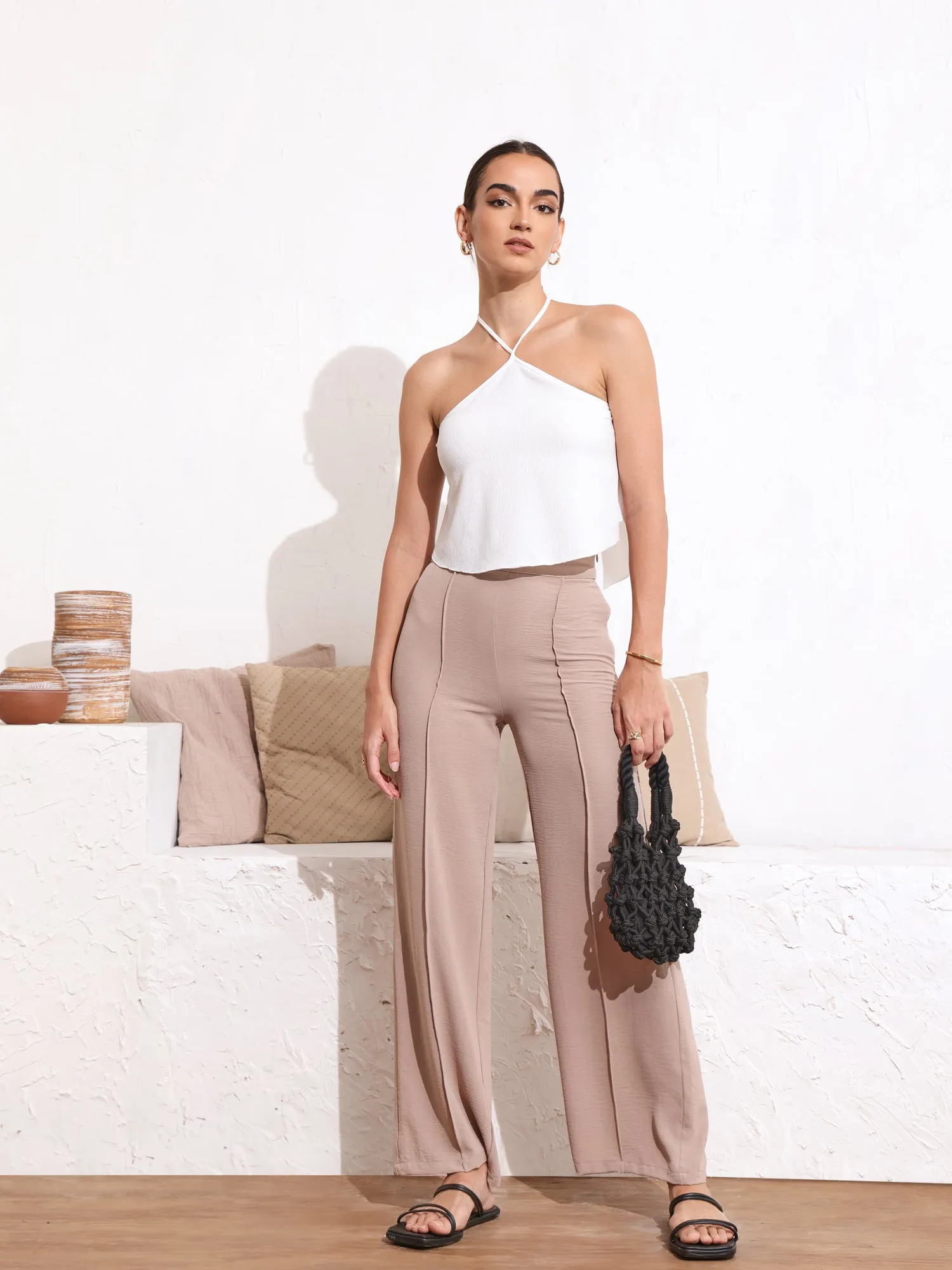 Seam Detail High Waist Pant