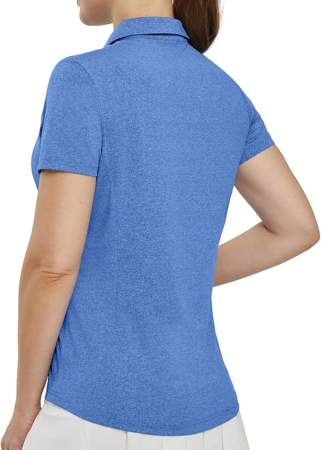 TBMPOY Women's Polo Shirts Short Sleeve V-Neck Golf Tennis Shirts Quick Dry UPF 50  Sun Protection Collared Shirt