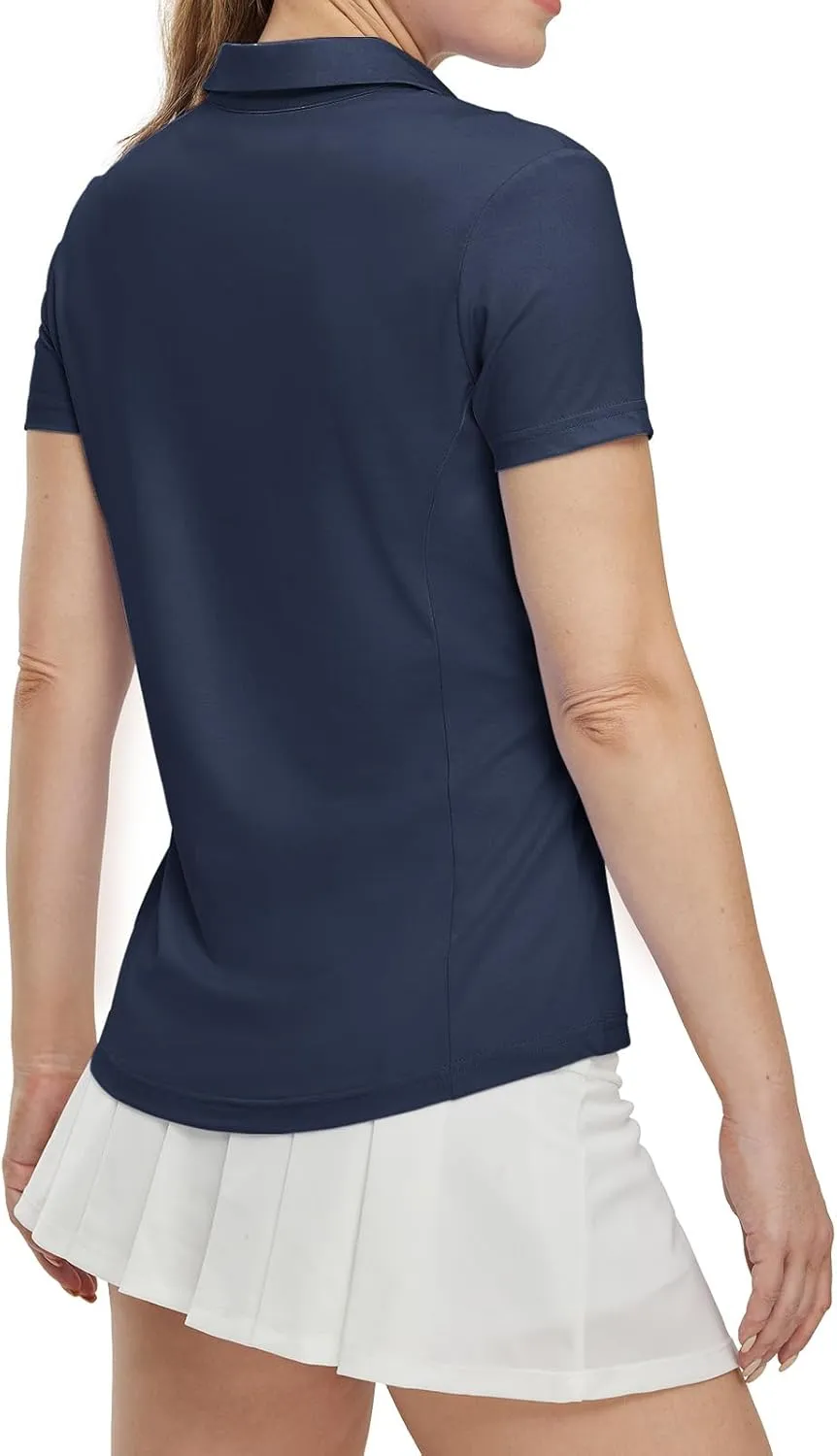TBMPOY Women's Polo Shirts Short Sleeve V-Neck Golf Tennis Shirts Quick Dry UPF 50  Sun Protection Collared Shirt