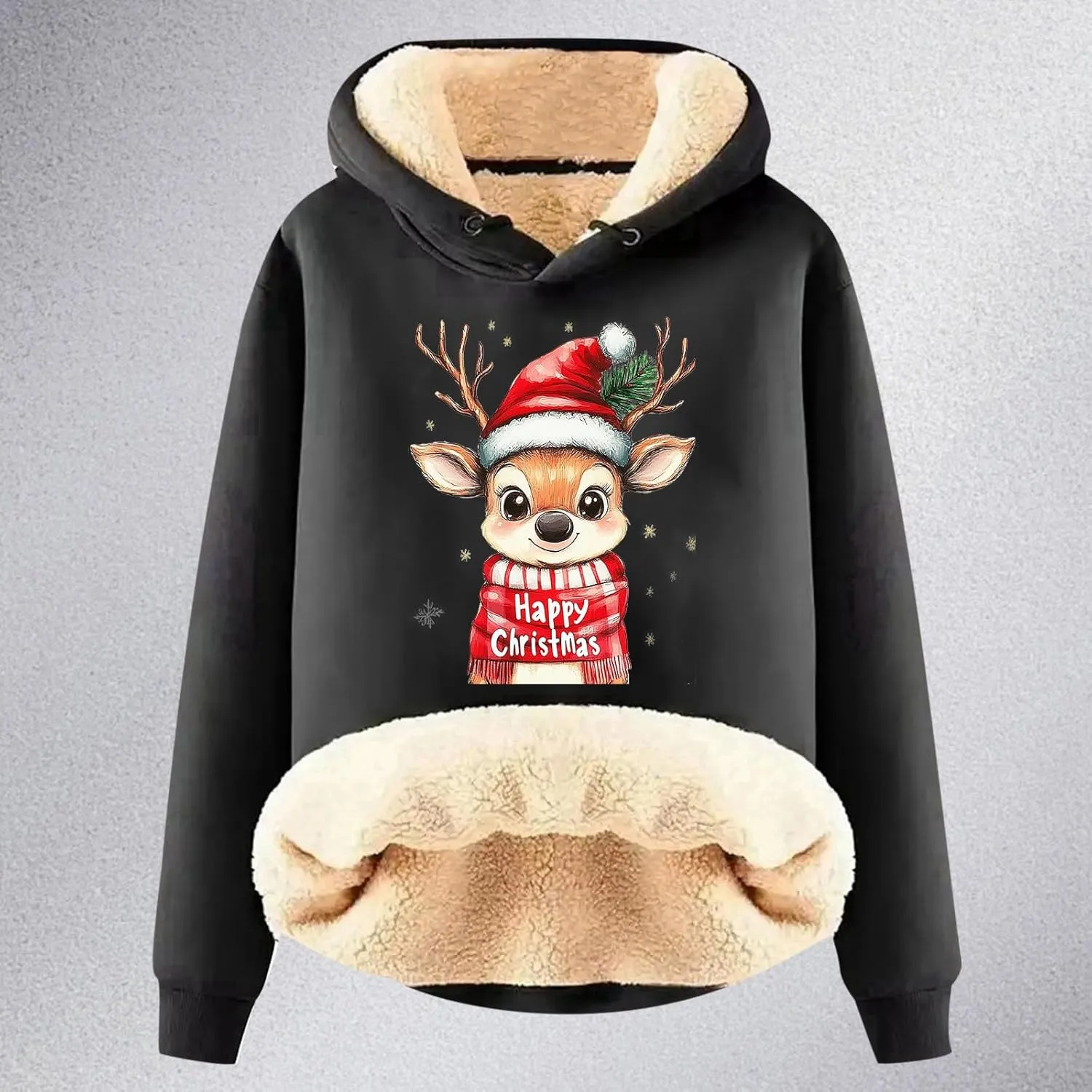 Ugly Christmas Sweatshirts for Women Y2k Pullover Tops Oversized Sweatshirt Loose Fit Drawstring Cute Preppy Hoodie