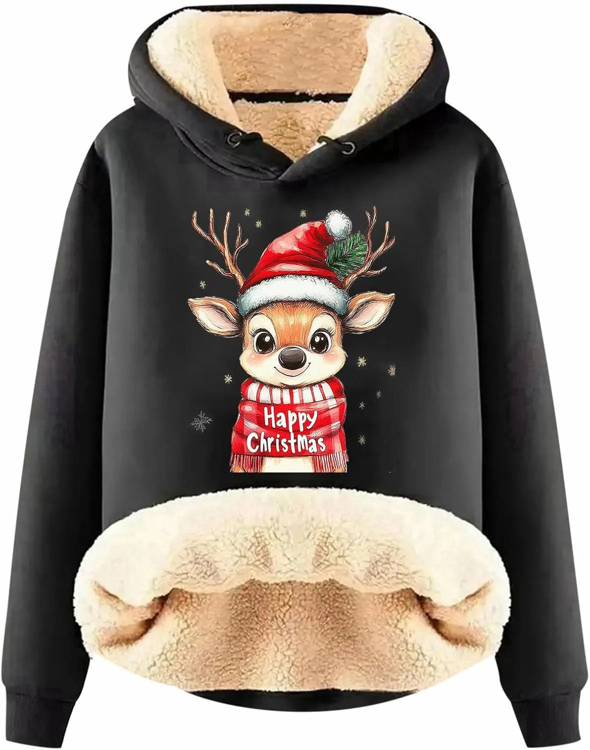 Ugly Christmas Sweatshirts for Women Y2k Pullover Tops Oversized Sweatshirt Loose Fit Drawstring Cute Preppy Hoodie
