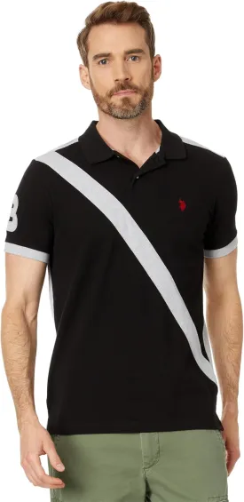 U.S. POLO ASSN. Short Sleeve Slim Fit Sash Front Pique Knit Polo Shirt
