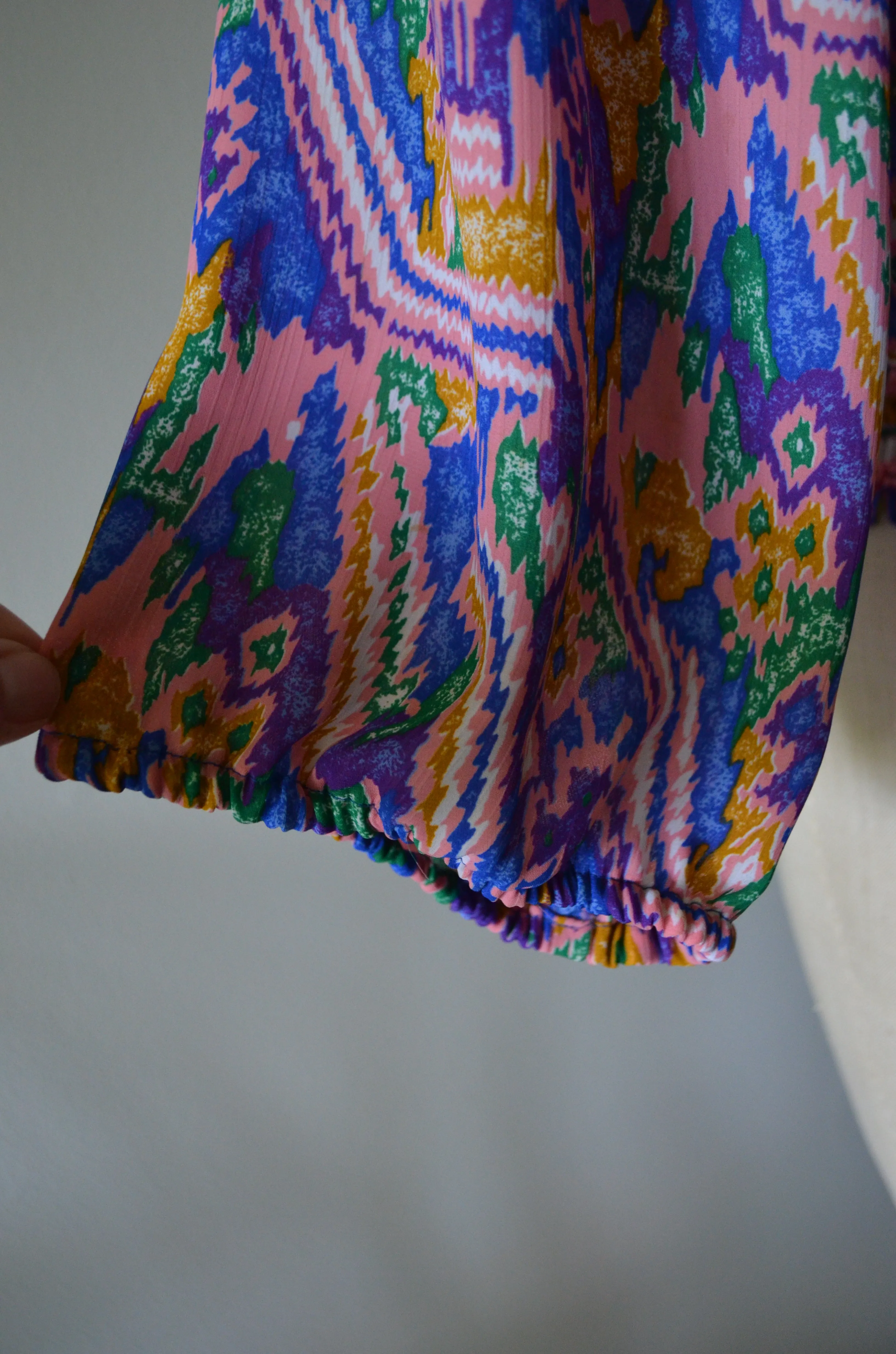 VINTAGE 1980 SUSAN FRAIN shoulder pads ruffle Open Front blouse
