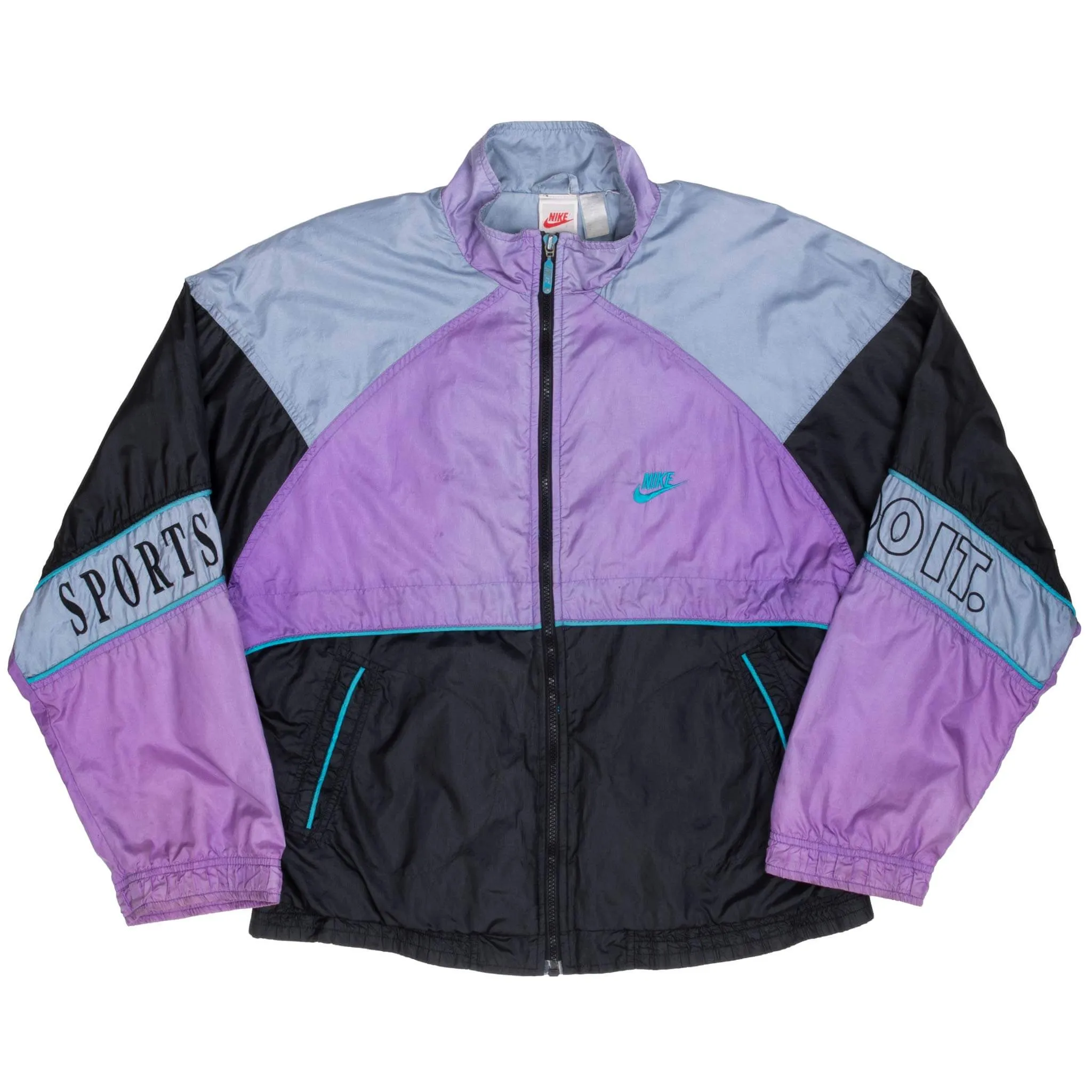 VINTAGE NIKE SWOOSH PURPLE WINDBREAKER JACKET LATE 1980S SIZE MEDIUM