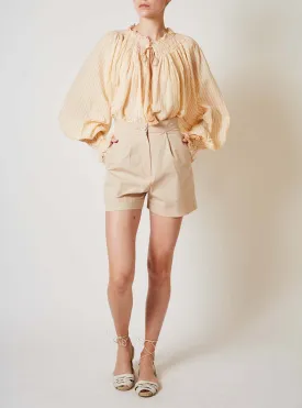 Vladia Faded Woven Stripes - Blouse - Honey on White
