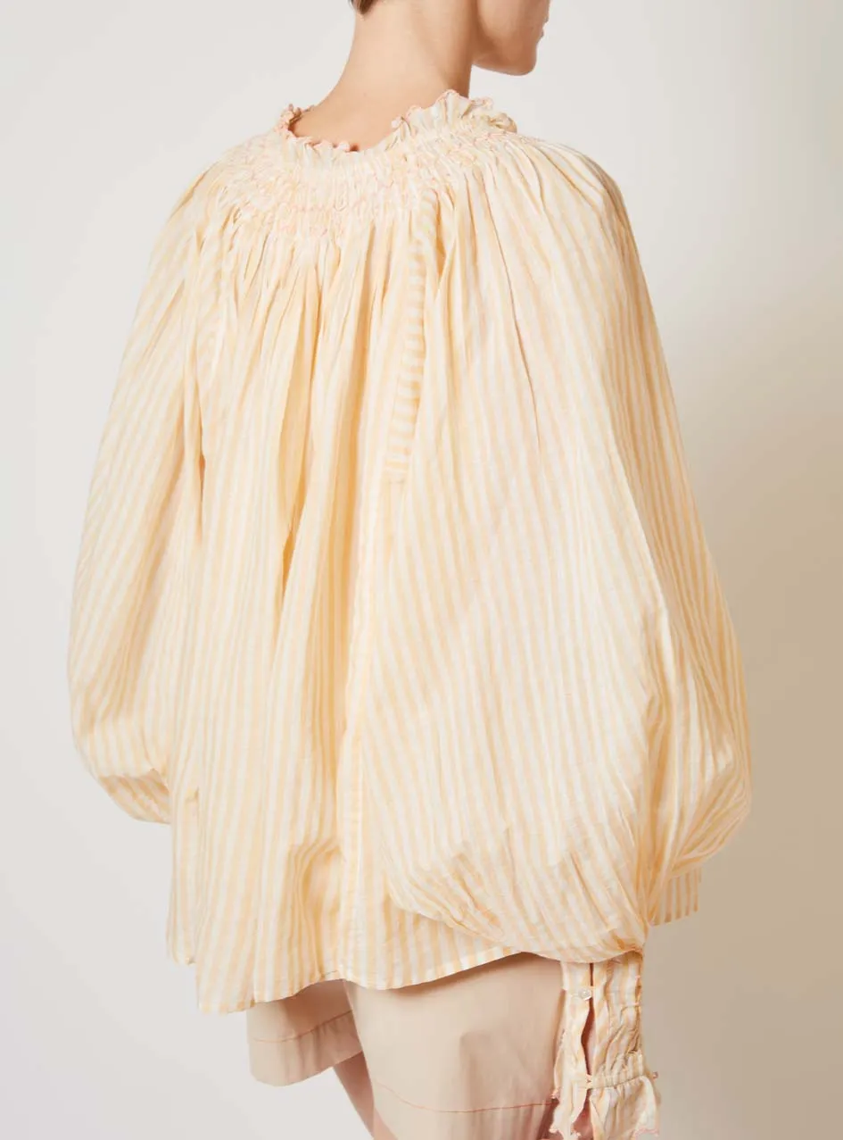 Vladia Faded Woven Stripes - Blouse - Honey on White