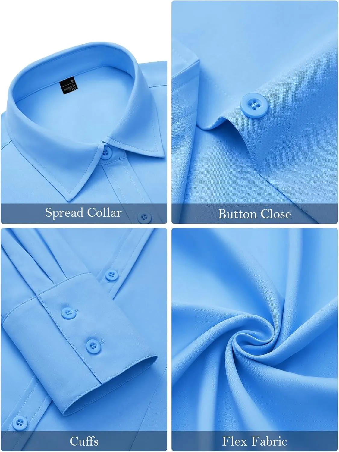 Women's Button Down Shirts Collared Fitted Dress Shirts Long Sleeve Wrinkle Free Blouse Formal Office Work Tunic Tops