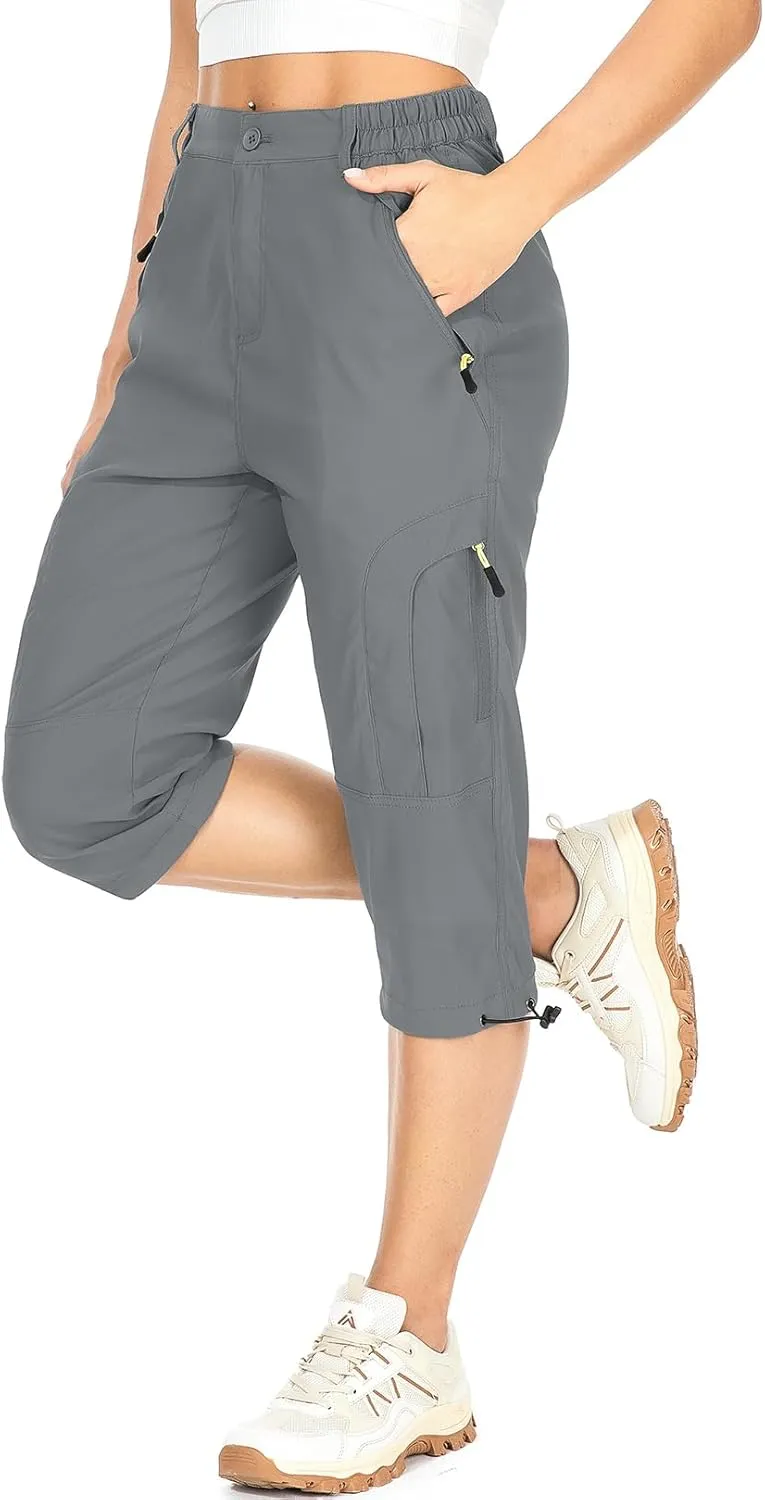 Women's Cargo Capris Pants Casual Hiking Pants Lightweight Quick Dry Travel Summer Pants for Women