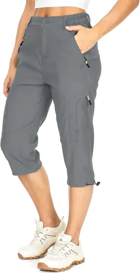 Women's Cargo Capris Pants Casual Hiking Pants Lightweight Quick Dry Travel Summer Pants for Women